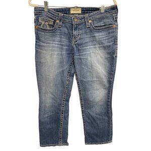 Big Star Rikki Capri Denim Jeans Womens 29 Blue Medium Wash Western Ranch Retro